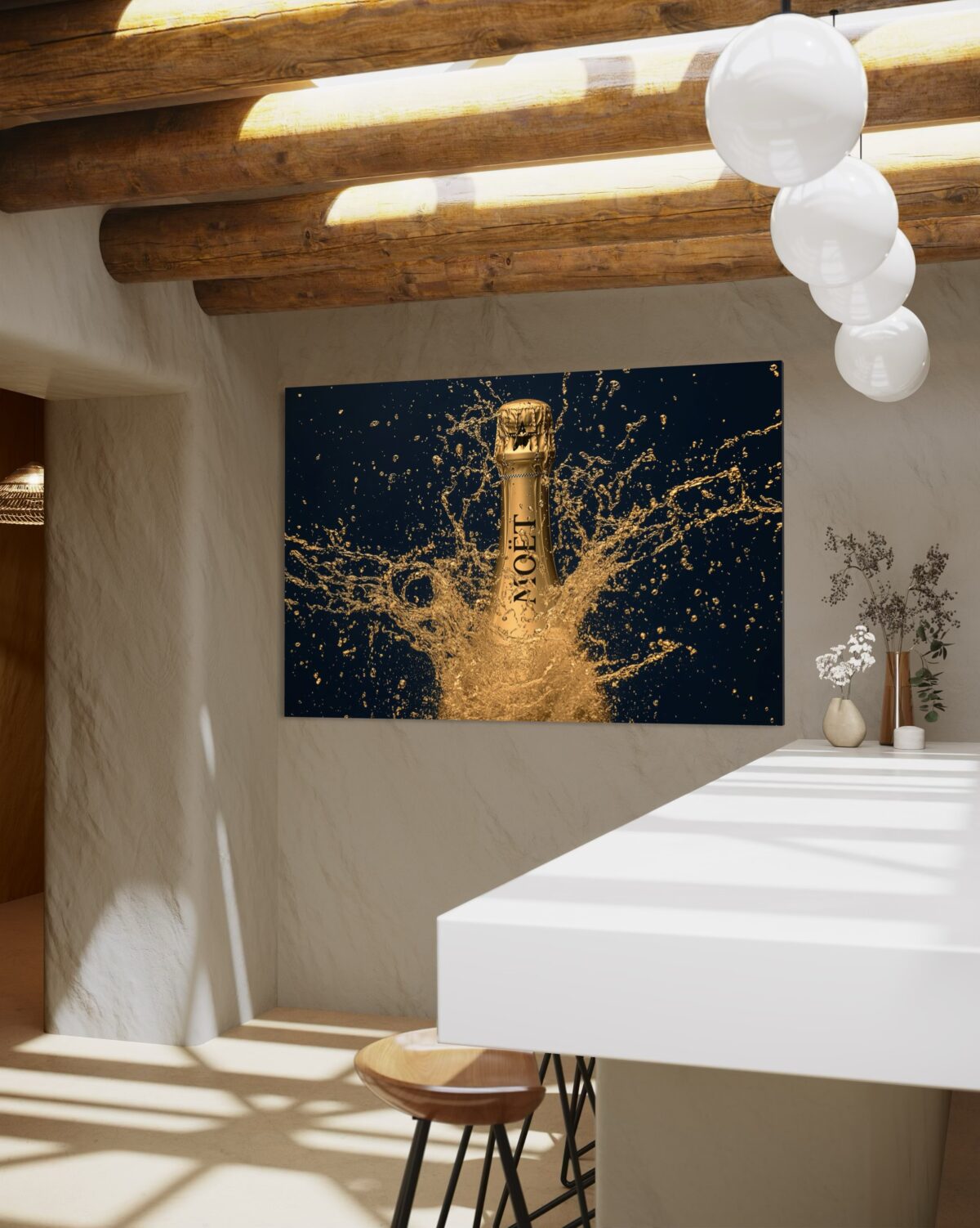 champagne bottle splash